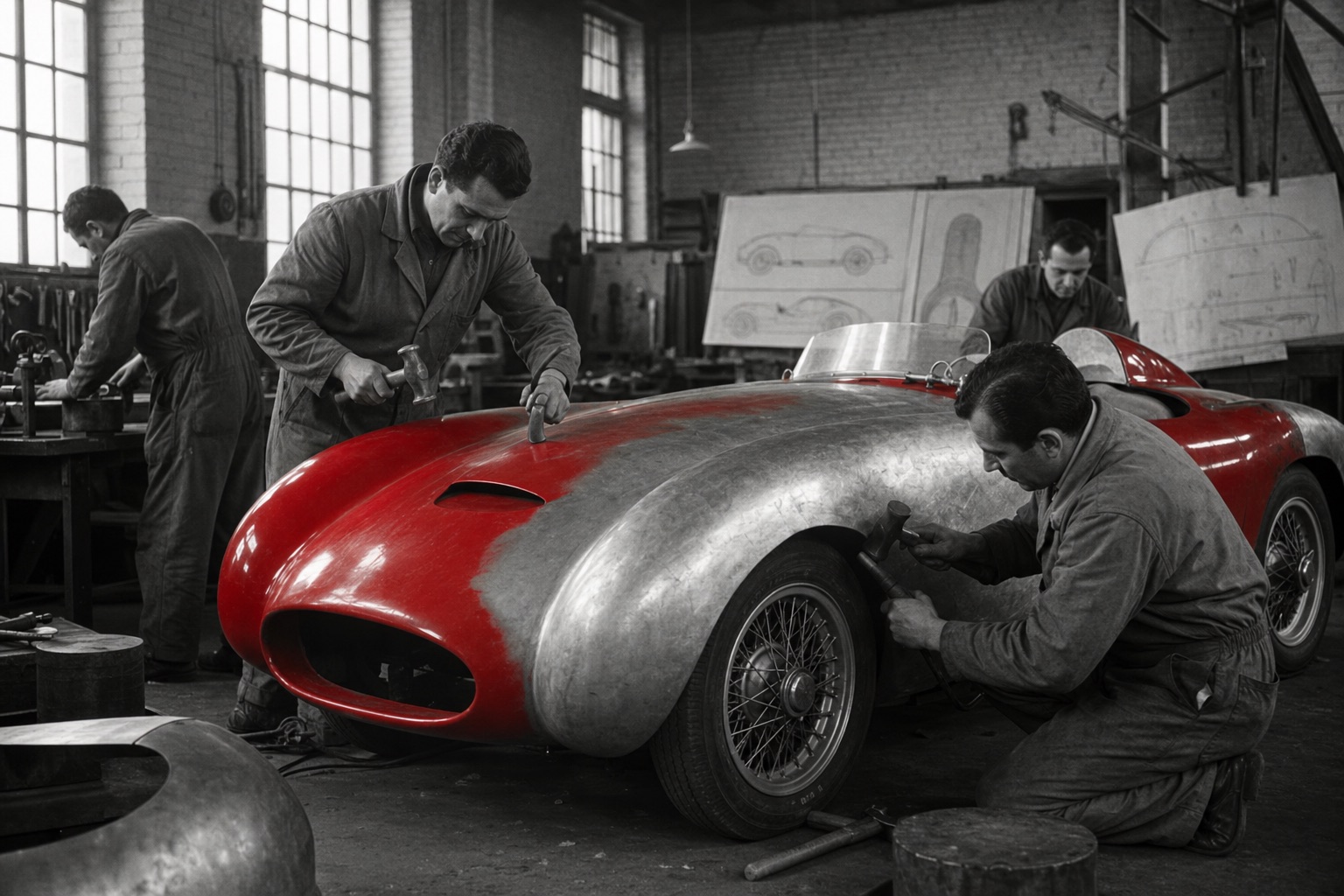 Artisans dans un atelier italien en 1947